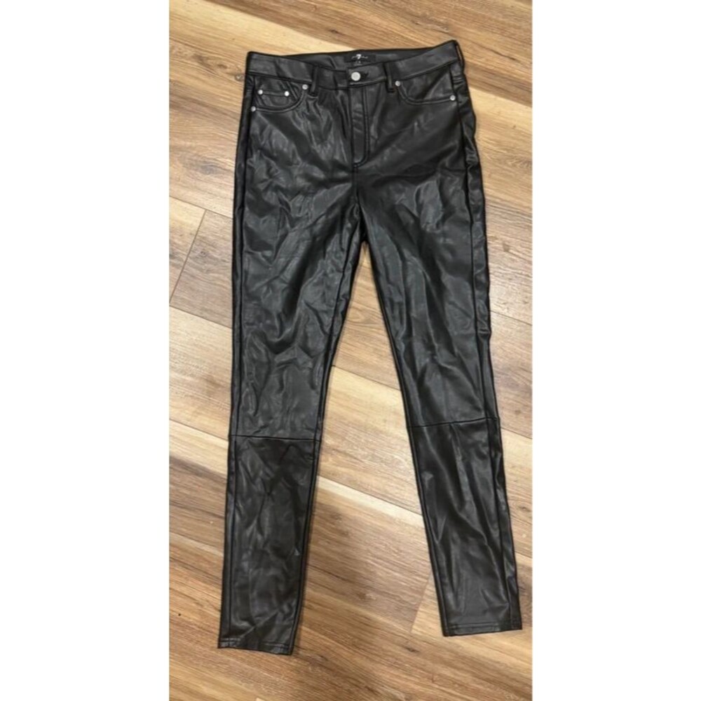 Seven  7 for all mankind faux leather pant size small black.
